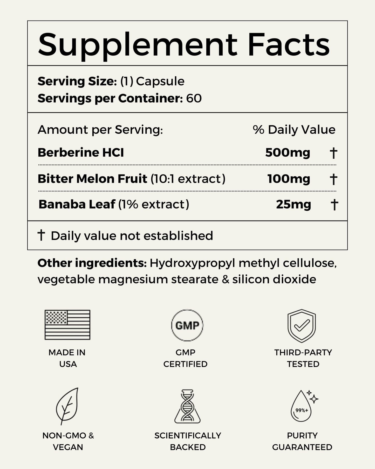 Berberine supplement facts