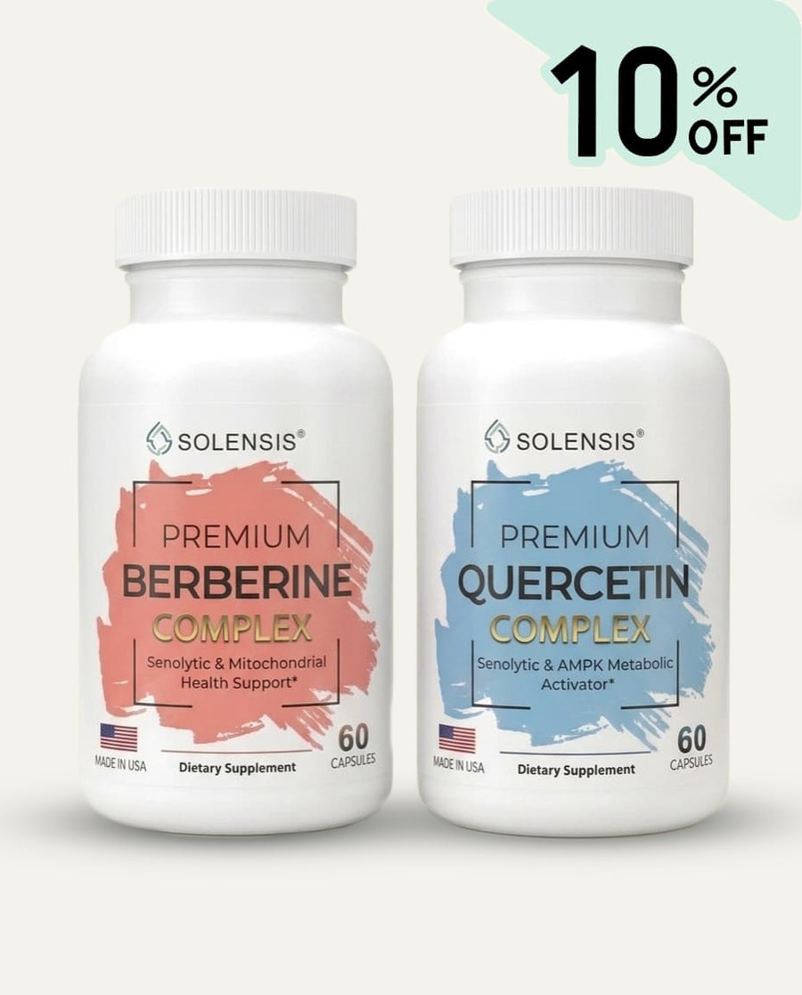 2-Pack Berberine + Quercetin — Synergistic Formula for Metabolic Health, Cellular Renewal & Healthy Aging (Adults 30+)