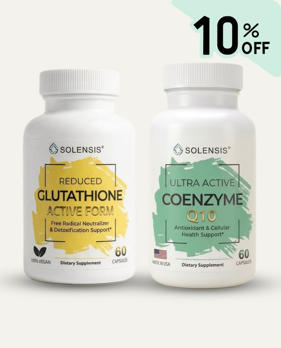 2-Pack CoQ10 + L-Glutathione — Synergistic Formula for Detox, Energy, Skin Health & Healthy Aging (Adults 40+)