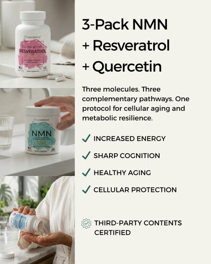 3-pack NMN resveratrol quercetin health benefits