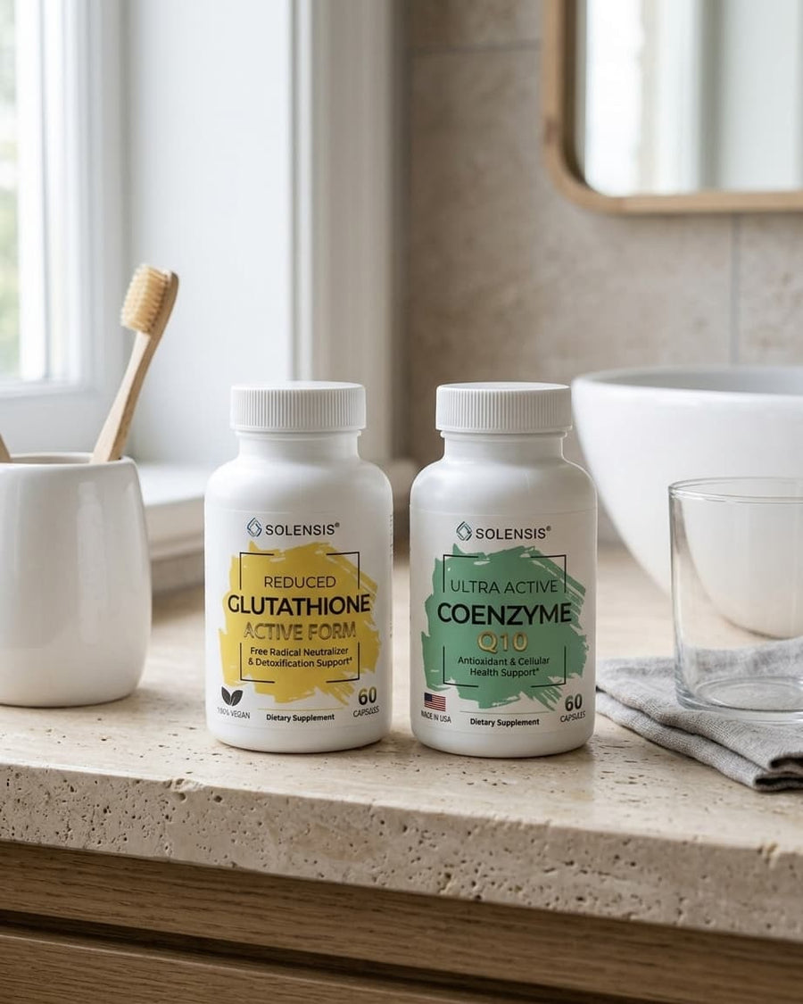 2-Pack CoQ10 + L-Glutathione — Synergistic Formula for Detox, Energy, Skin Health & Healthy Aging (Adults 40+)