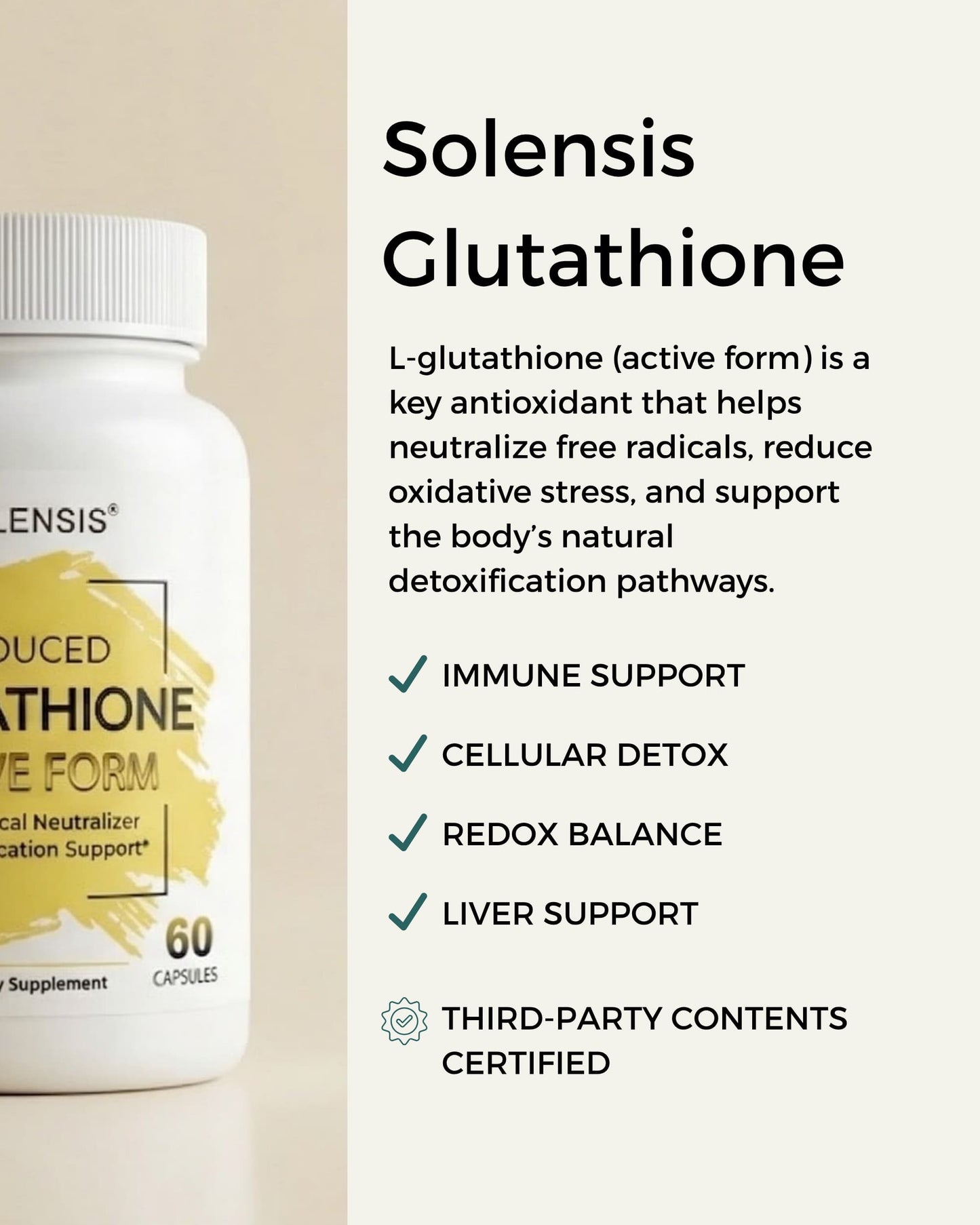 L-Glutathione — Master Antioxidant for Detox, Cellular Defense & Skin –  Solensis