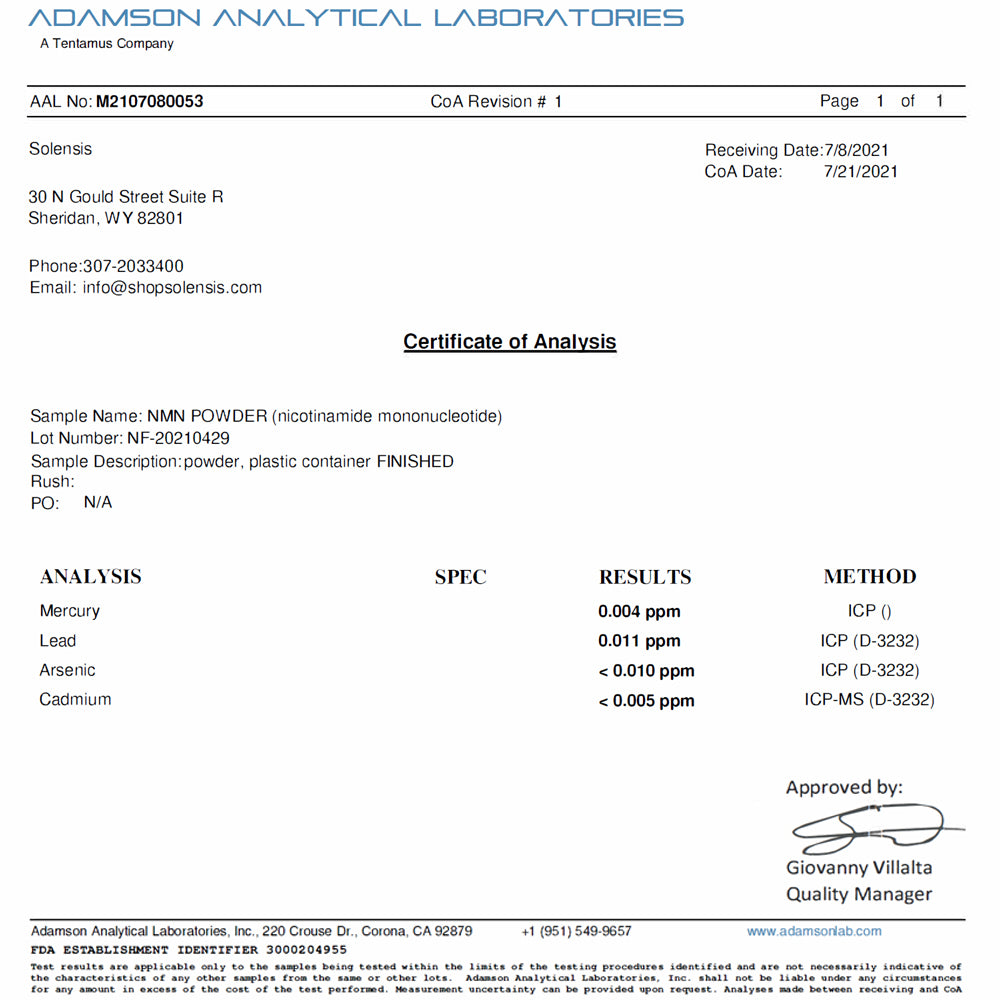 NMN — NAD⁺ Booster for DNA Repair, Energy & Longevity (Adults 35+)