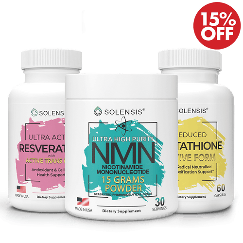 3-Pack ADVANCED DNA REPAIR & PROTECTION (NMN, Resveratrol and L-Glutathione)