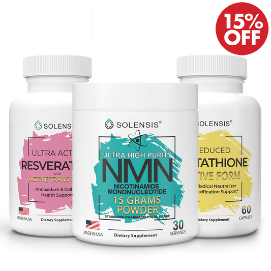 3-Pack ADVANCED DNA REPAIR & PROTECTION (NMN, Resveratrol and L-Glutathione)