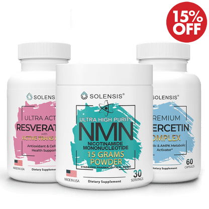 3-Pack ADVANCED DNA REPAIR & SENOLYTIC Complex (NMN, Resveratrol and Quercetin)